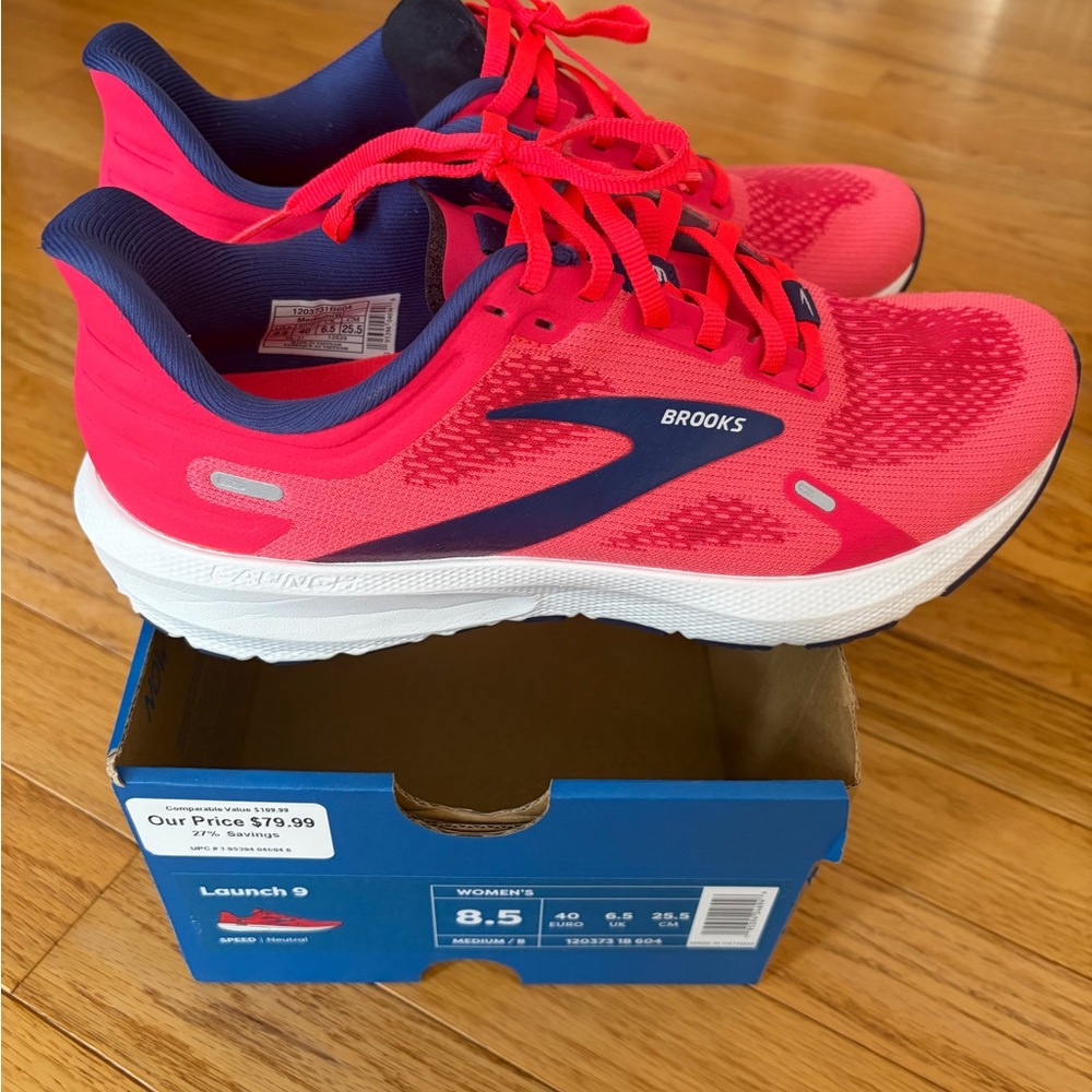 Brooks Women's Hot Pink and Navy Running Shoes